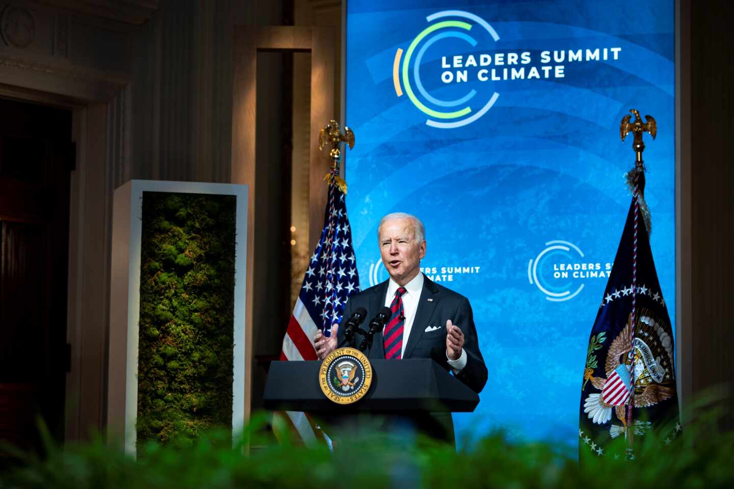 oe Biden durante su intervención en la cumbre de líderes mundiales sobre cambio climático.