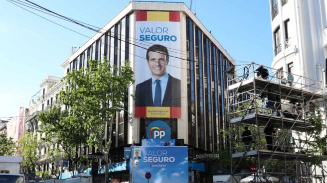 Fachada de la sede del PP en el número 13 de la madrileña calle de Génova.