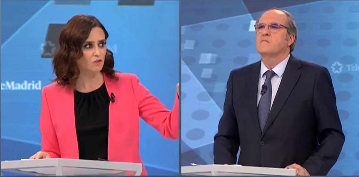 Imagen de archivo. Isabel Díaz Ayuso y Ángel Gabilondo en el debate de las autonómicas de 2019