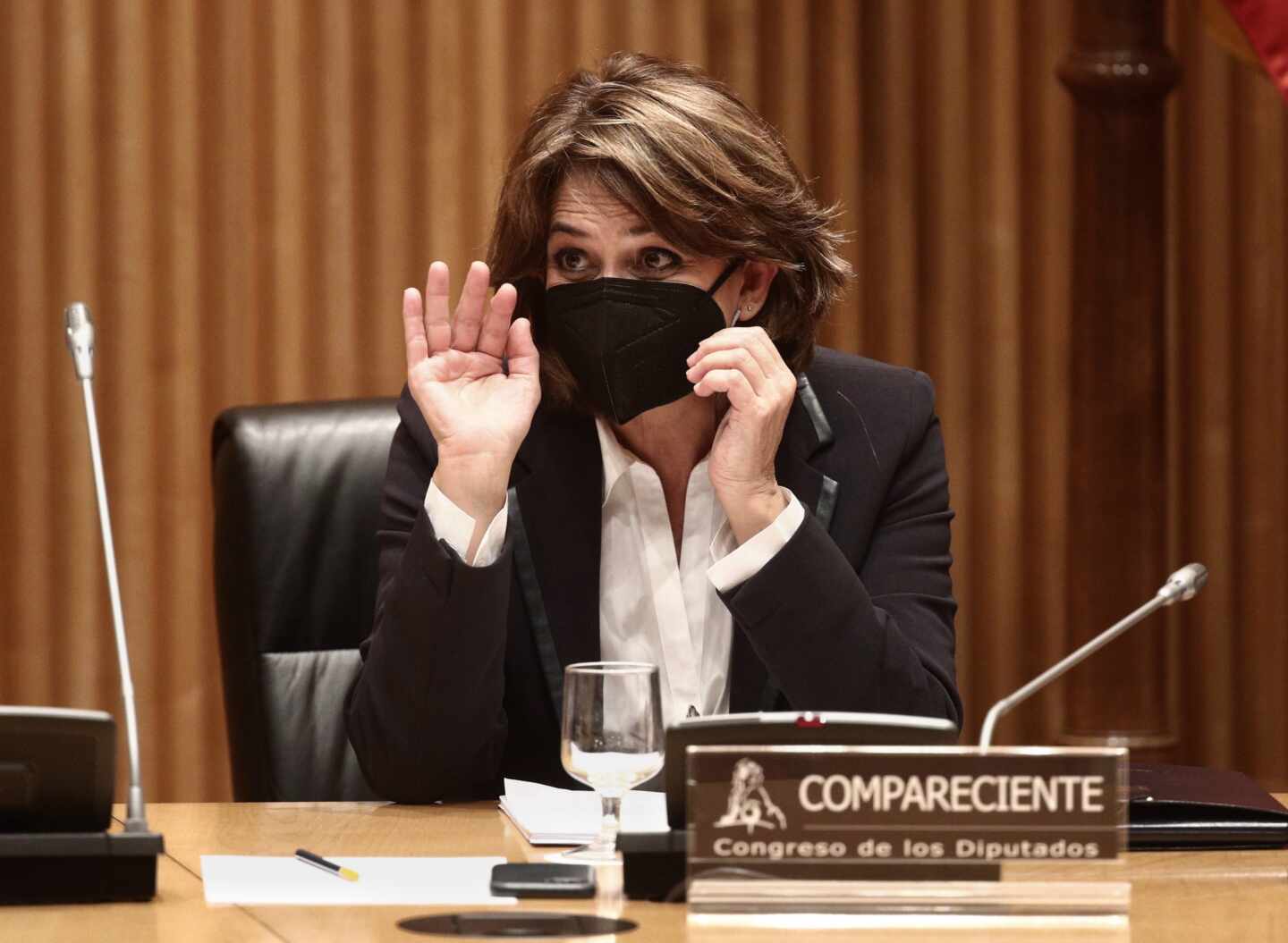 La Fiscal General del Estado, Dolores Delgado, en una comparecencia en el Congreso.