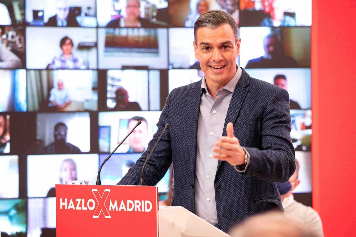 Pedro Sánchez, en la sede del PSOE en Ferraz.