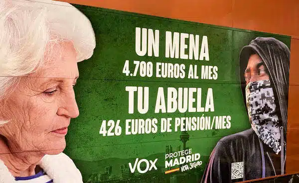 La Audiencia de Madrid insiste en que el cartel de los menas de Vox era un legítimo mensaje electoral