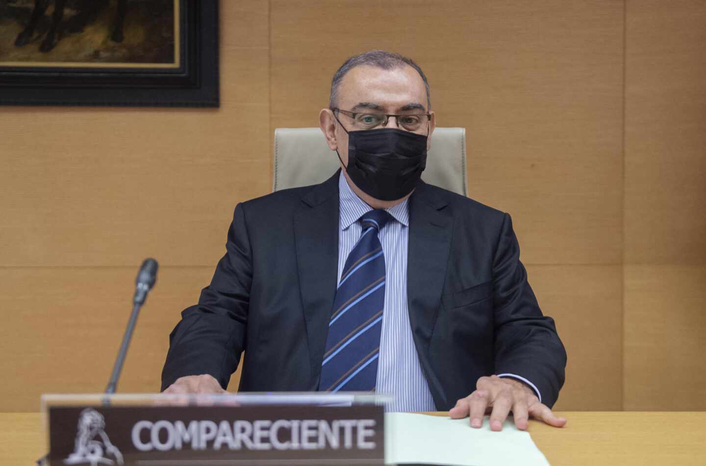 Enrique García Castaño, comisario principal ya jubilado, en el Congreso de los Diputados este jueves.