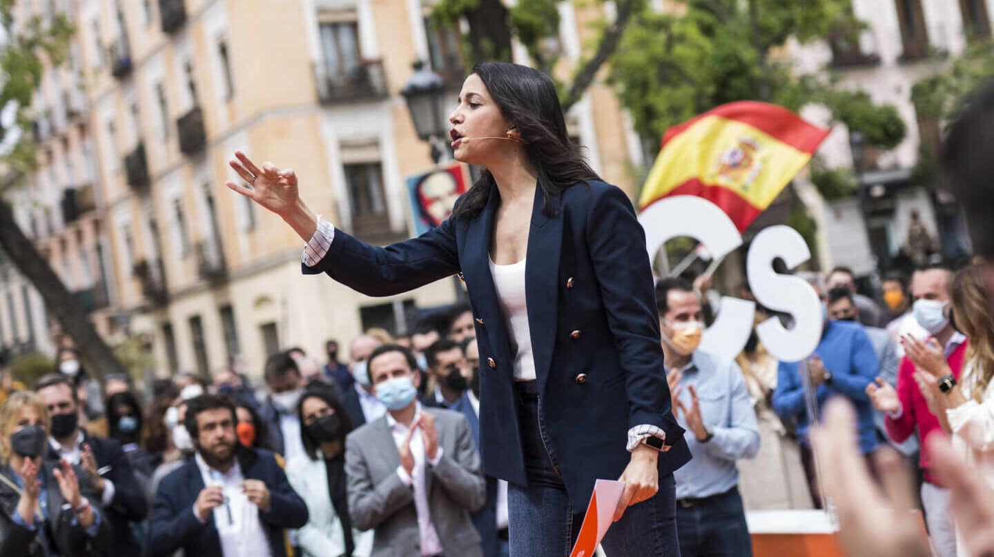 La presidenta de Ciudadanos, Inés Arrimadas, durante un acto del partido.