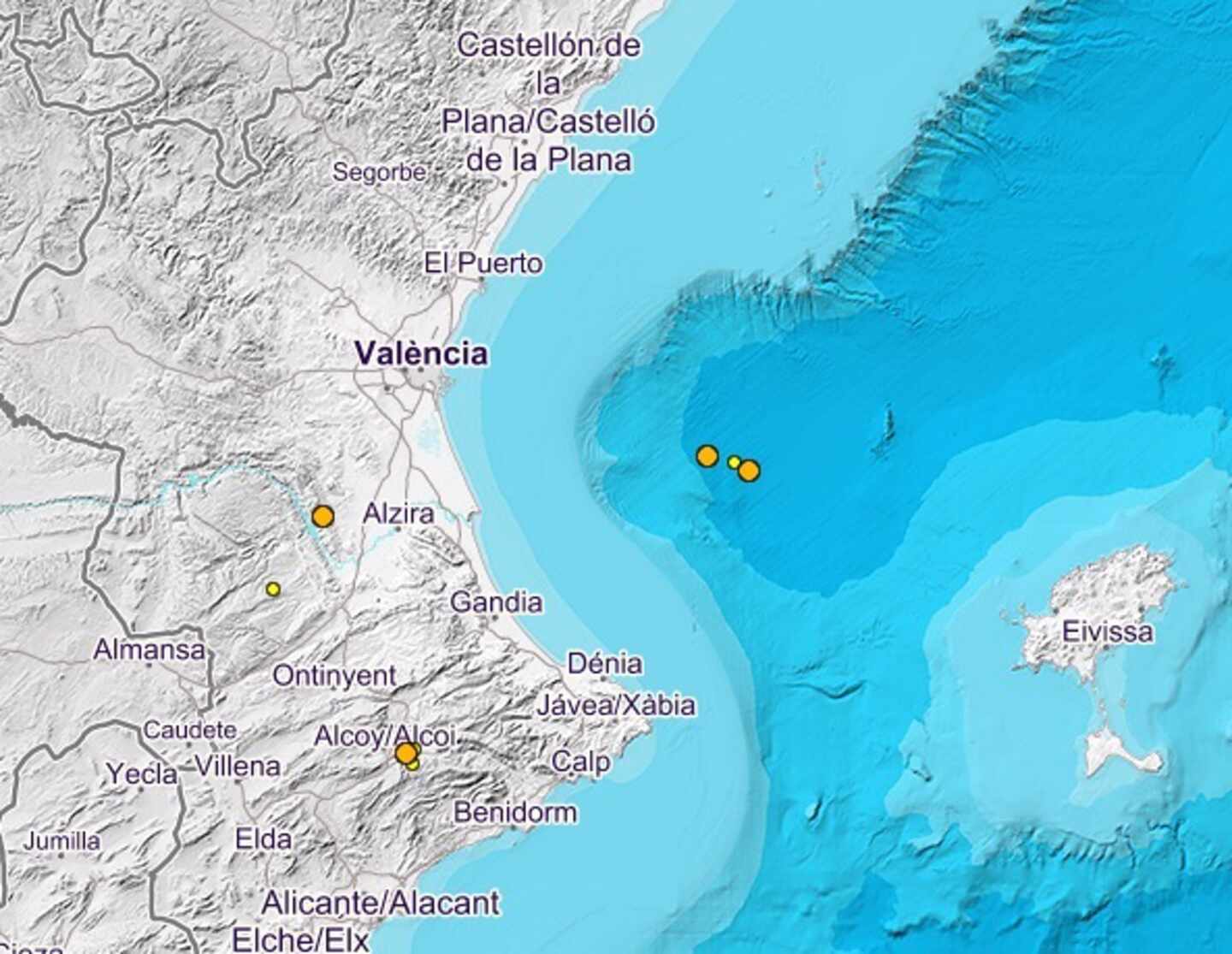 Terremotos en el golfo de Valencia.