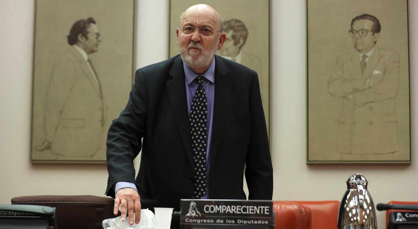 El presidente del CIS, José Félix Tezanos, en una comparecencia en el Congreso de los Diputados.