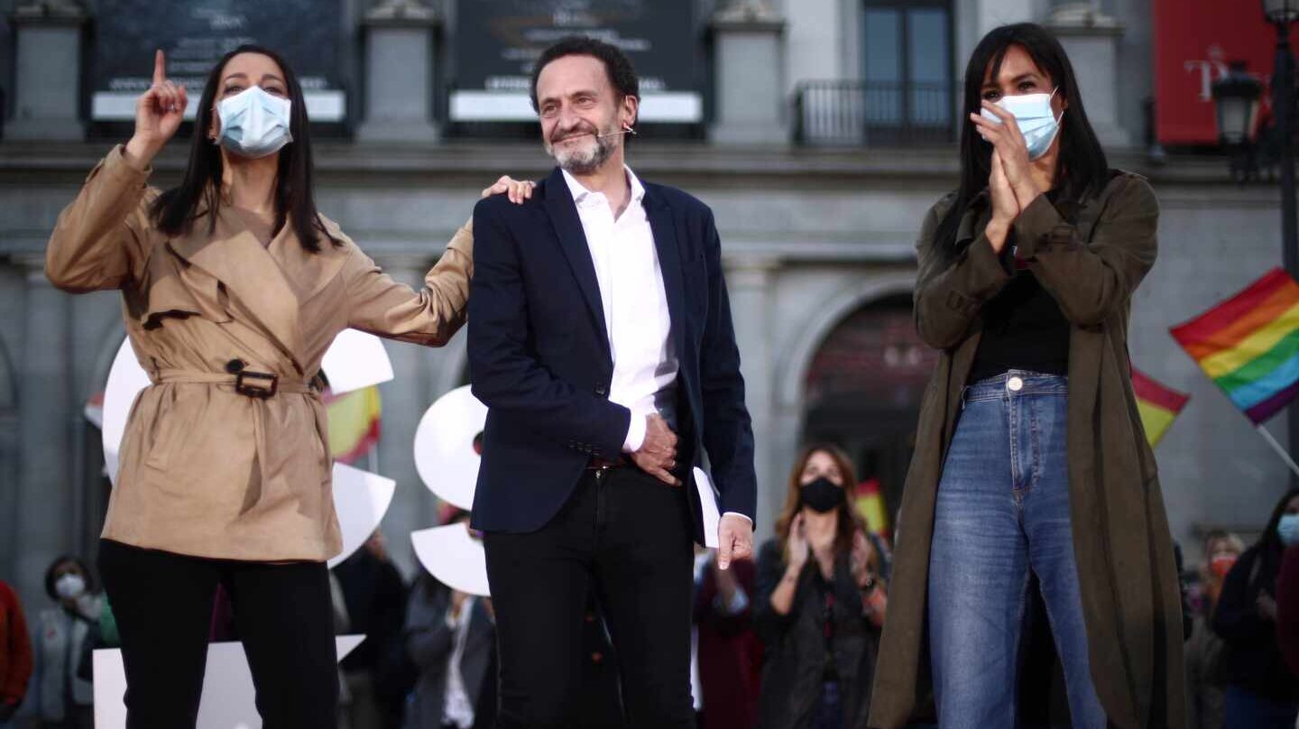 Acto de campaña de Ciudadanos, con Edmundo Bal, Inés Arrimadas y Begoña Villacís