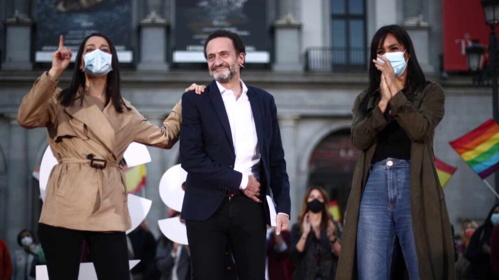 Acto de campaña de Ciudadanos, con Edmundo Bal, Inés Arrimadas y Begoña Villacís