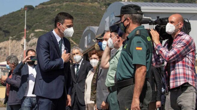 Pedro Sánchez, a su llegada a Ceuta.