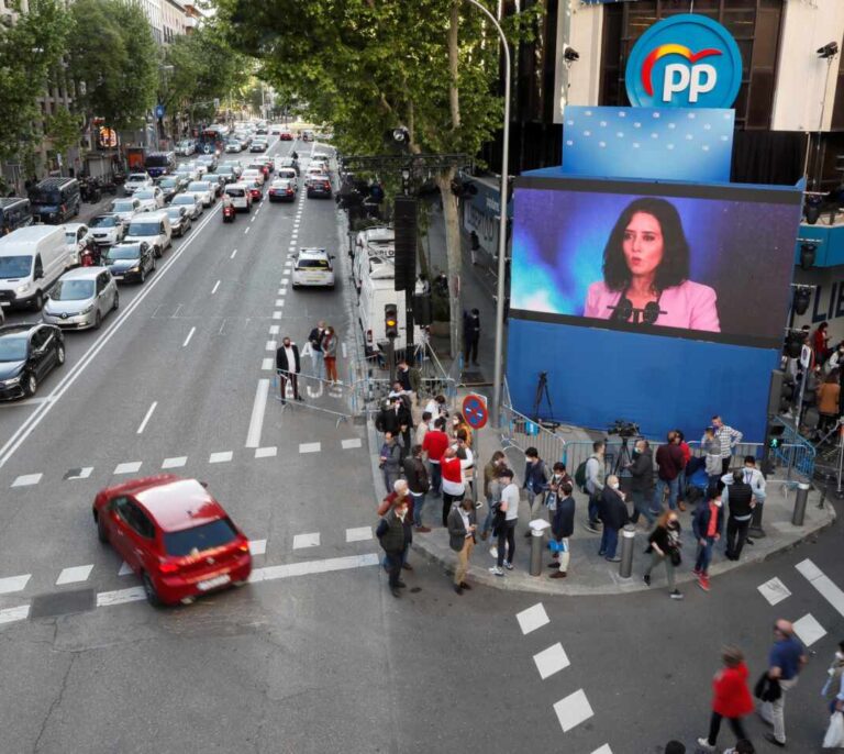 Así está la sede de Génova a la espera del recuento electoral