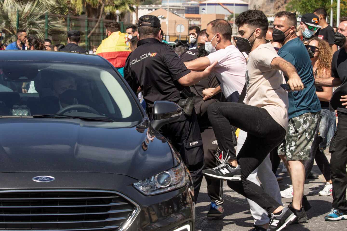 Recibimiento a Pedro Sánchez en Ceuta.