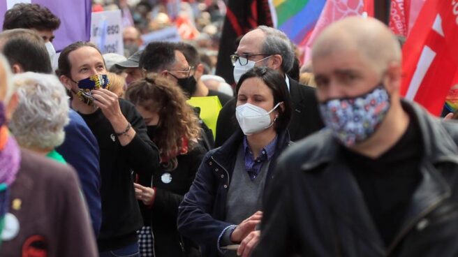 Pablo Iglesias, en la manifestación del 1-M.