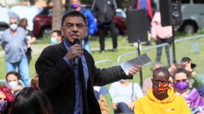 Acto electoral de Unidas Podemos El cofundador de Unidas Podemos, Juan Carlos Monedero