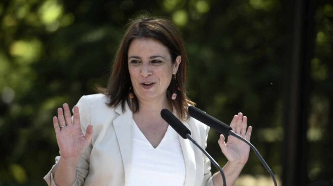 Adriana Lastra, en un acto del PSOE en Leganés. Adriana Lastra, en un acto del PSOE en Leganés.