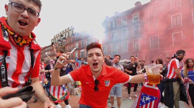 Seguidores del Atlético de Madrid en Valladolid.