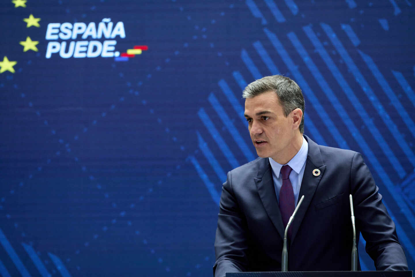 El presidente del Gobierno, Pedro Sánchez, interviene en la presentación del Plan de Acción para la Internacionalización de la Economía Española 2021-2022, en la sede del Instituto de Comercio Exterior (ICEX),
