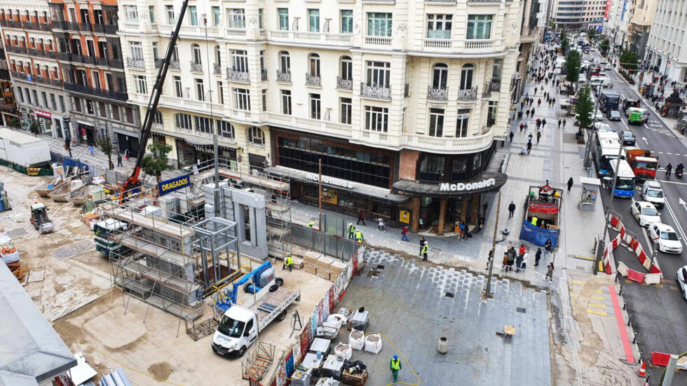 Imagen de las obras de la estación de Gran Vía, que se inaugurará en julio