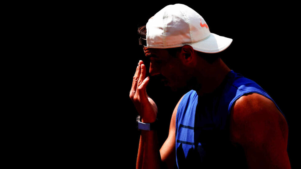 Rafael Nadal, durante un entrenamiento en Roland Garros, donde busca su Grand Slam número 21