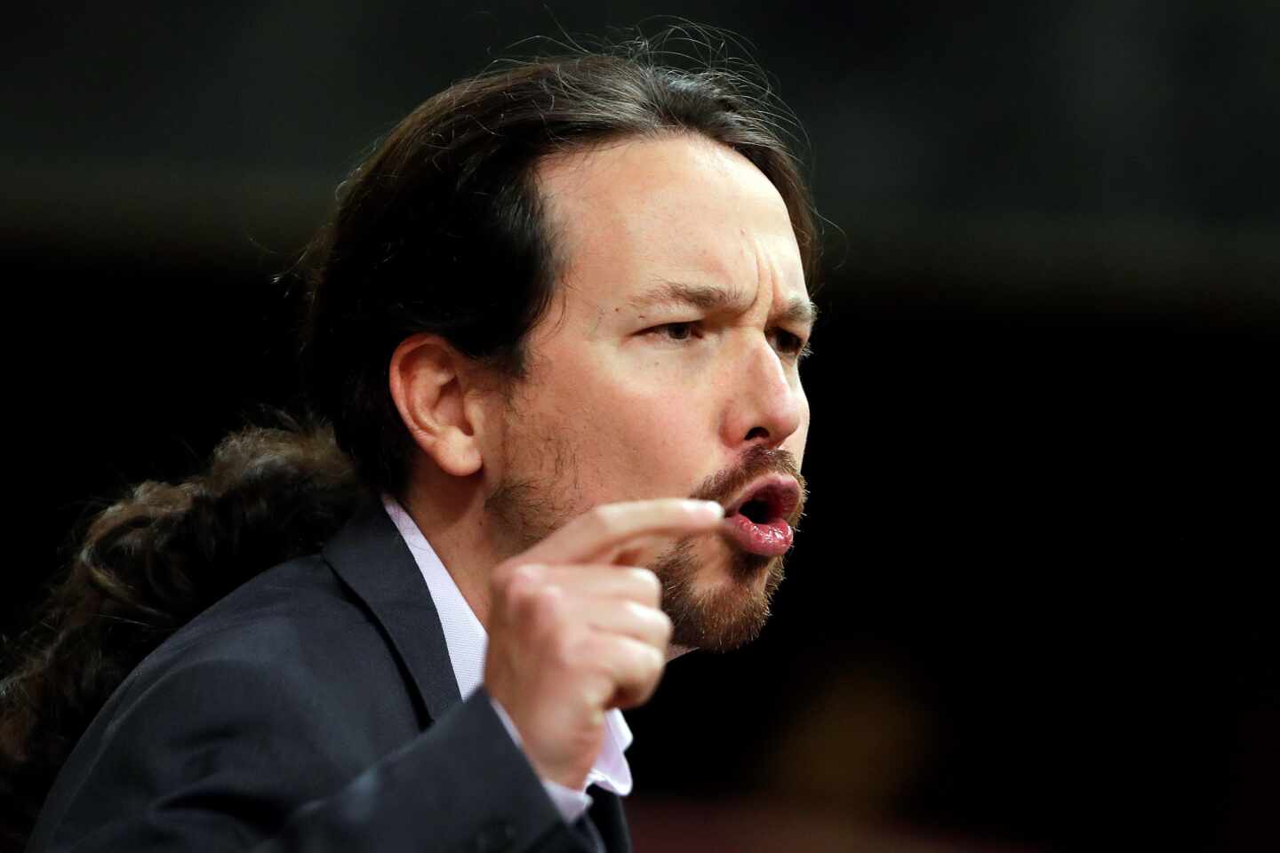 Pablo Iglesias interviene en el Parlamento español como líder de Unidas Podemos