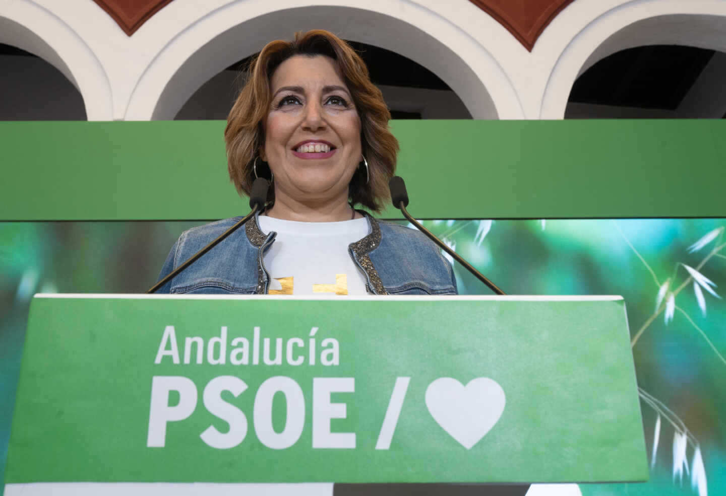 Susana Díaz, tras la Ejecutiva regional en Sevilla.