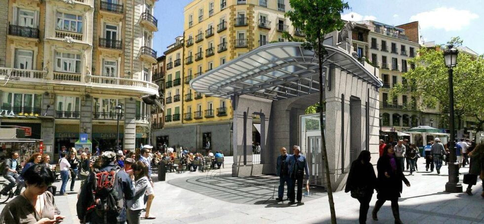 Recreación del templete de Antonio Palacios en la estación de Gran Vía