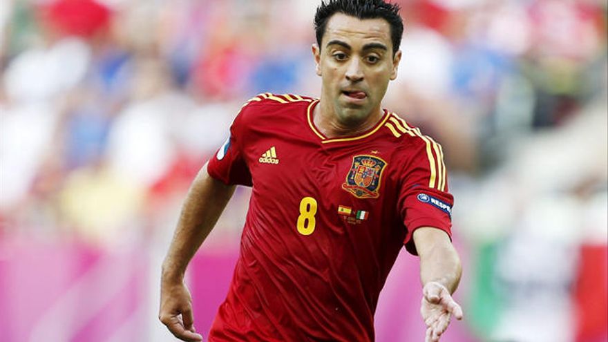 Xavi Hernández, durante la Eurocopa de 2012