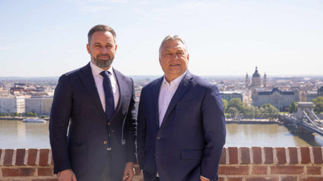 Santiago Abascal y el presidente de Hungría Viktor Orban, reunidos en Budapest.