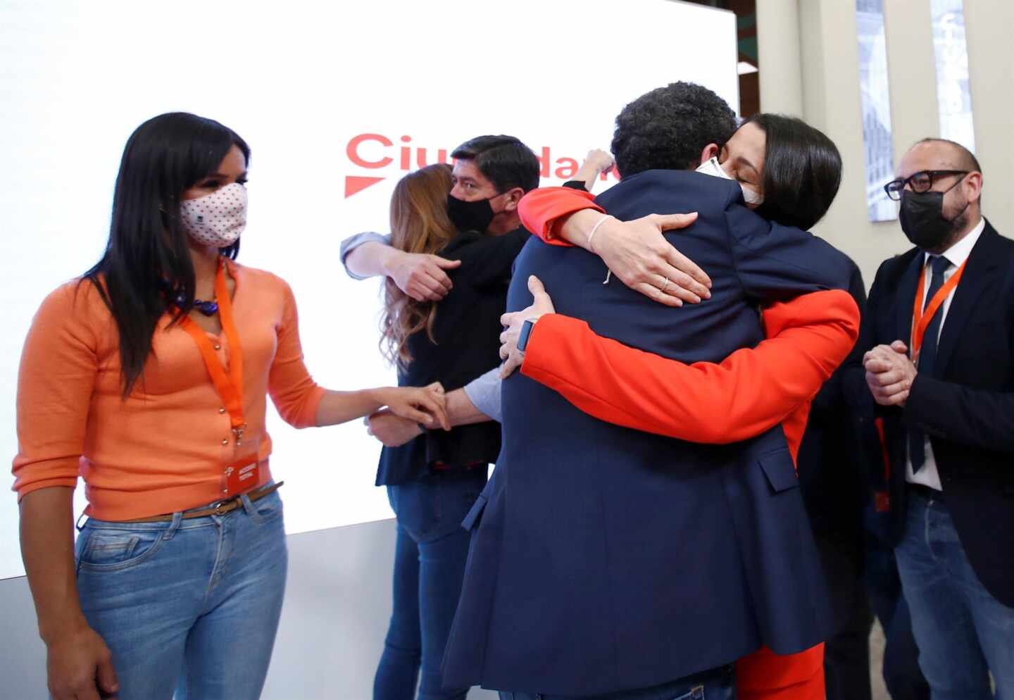 La presidenta de Ciudadanos, Inés Arrimadas; y el candidato de Cs, Edmundo Bal.