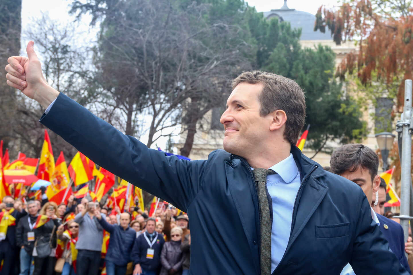 Fotografía de archivo. Pablo Casado en la manifestación de Colón del 10 de febrero de 2019.