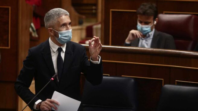 El ministro del Interior, Fernando Grande-Marlaska, interviniendo en el Congreso de los Diputados.