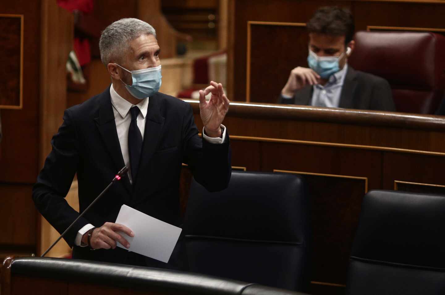 El ministro del Interior, Fernando Grande-Marlaska, interviniendo en el Congreso de los Diputados.