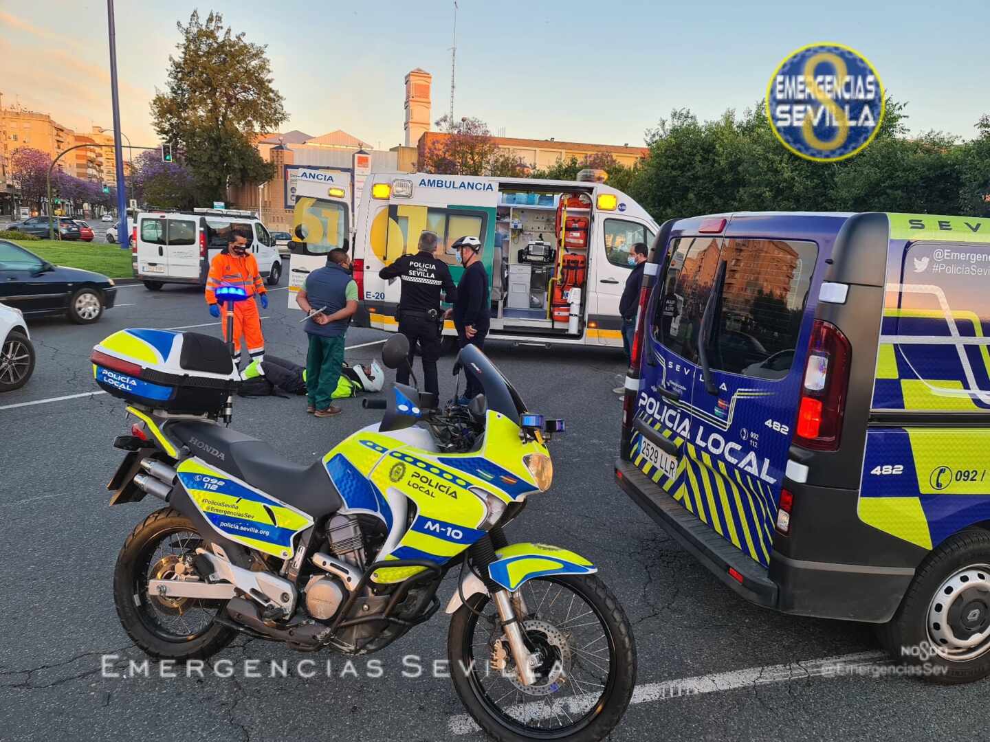 El herido atendido por los efectivos de emergencias