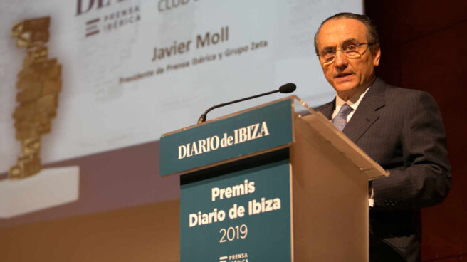 Javier Moll, presidente de Prensa Ibérica, durante un acto de uno de sus periódicos