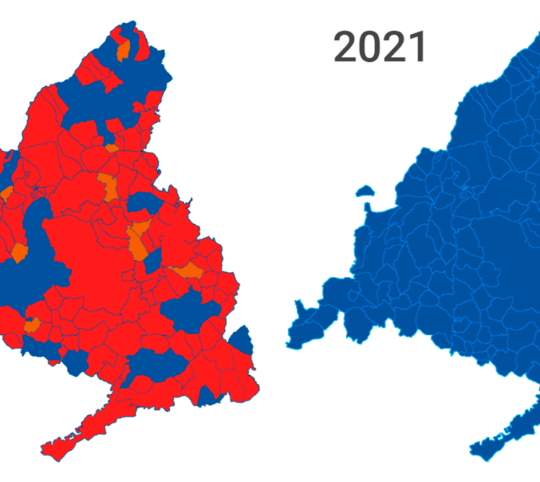 El PP de Ayuso tiñe de azul toda la Comunidad de Madrid