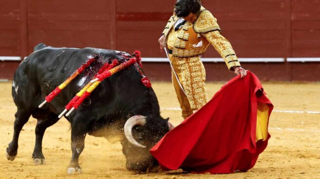 Morante de la Puebla, durante su faena en Vistalegre el 14 de mayo de 2021.