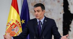 El presidente del Gobierno, Pedro Sánchez, en Moncloa.