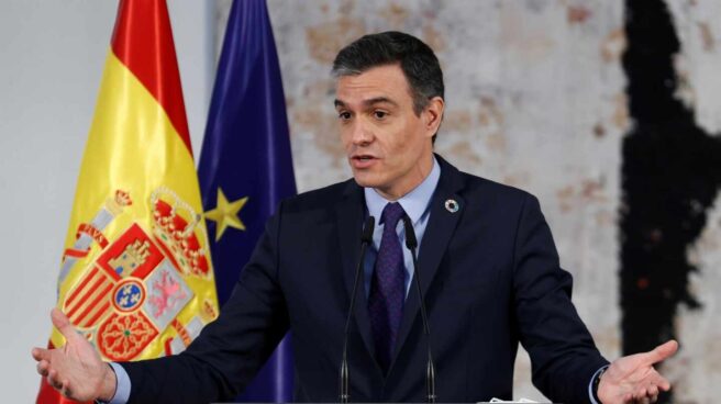 El presidente del Gobierno, Pedro Sánchez, en Moncloa.