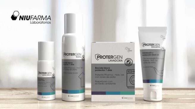 Niu Farma lanza 'Protergen', cuatro productos virucidas y antisépticos que protegen del Covid La línea de productos Protergen