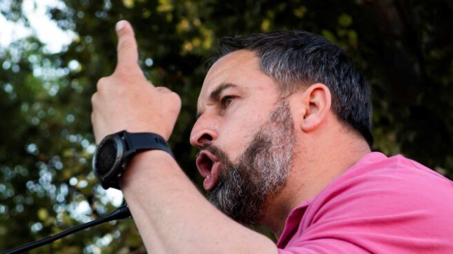 El líder de Vox, Santiago Abascal, durante un acto en Sevilla.