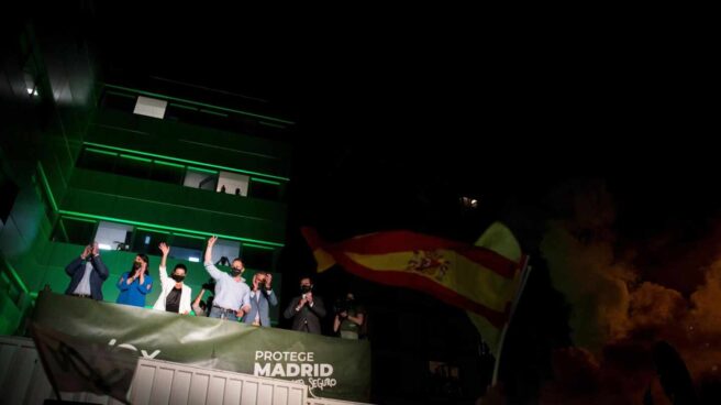 La plana mayor de Vox celebra el resultado electoral del 4-M.
