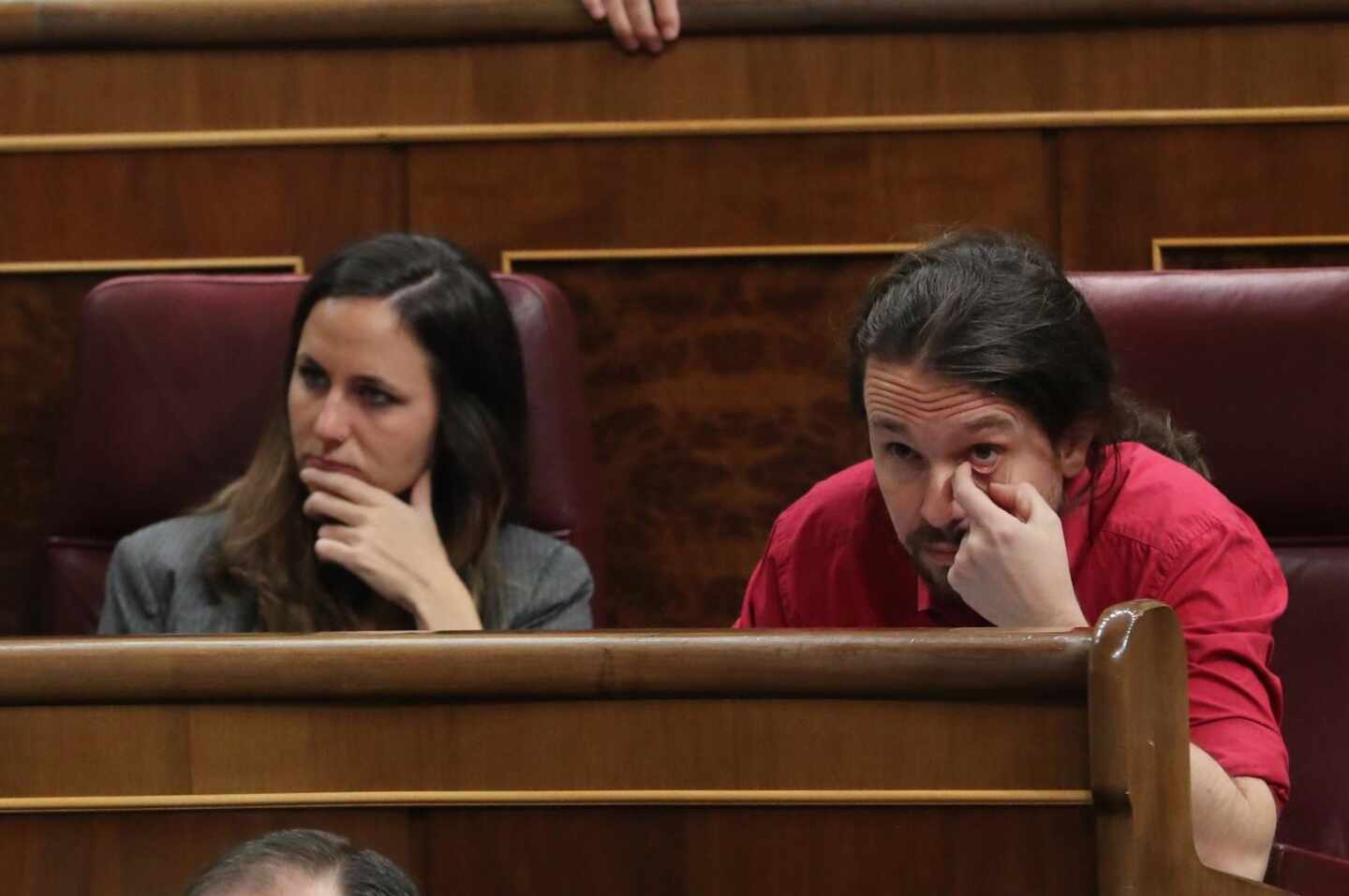 Ione Belarra y Pablo Iglesias en el Congreso en una imagen de archivo