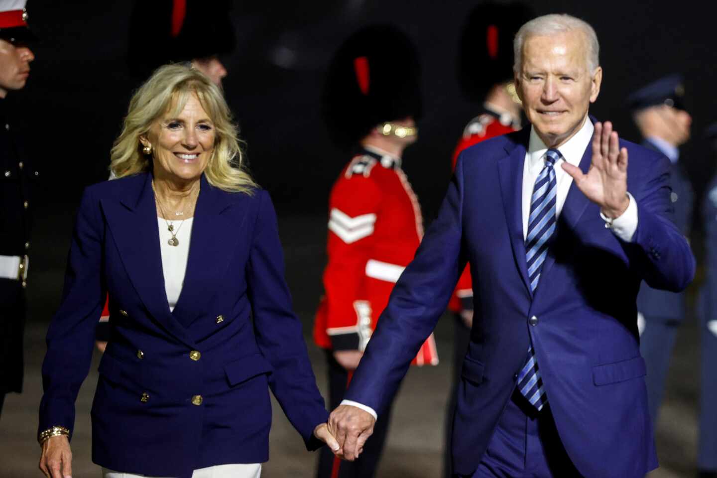 El presidente de EEUU, Joe Biden, y su esposa, Jill, a su llegada a Cornualles