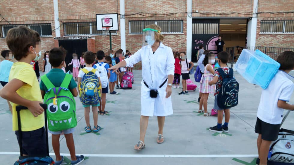 Primer día del curso escolar en Málaga, en septiembre de 2020
