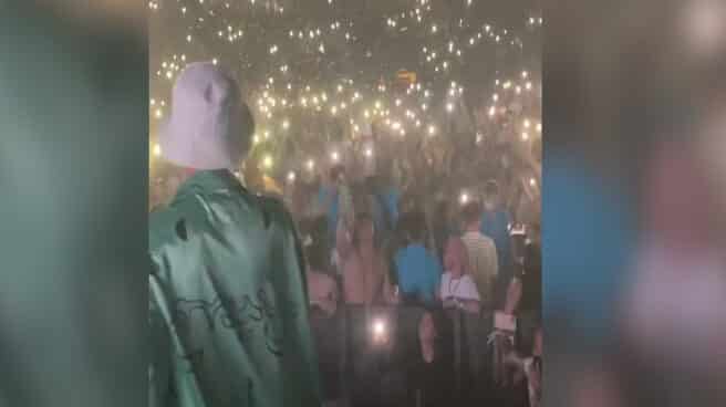 Captura del vídeo que subió el cantante Maikel Delacalle a su Instagram el día de la fiesta en la Plaza de Toros de Mallorca