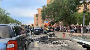 Un aparatoso accidente en Puente de Vallecas deja siete heridos