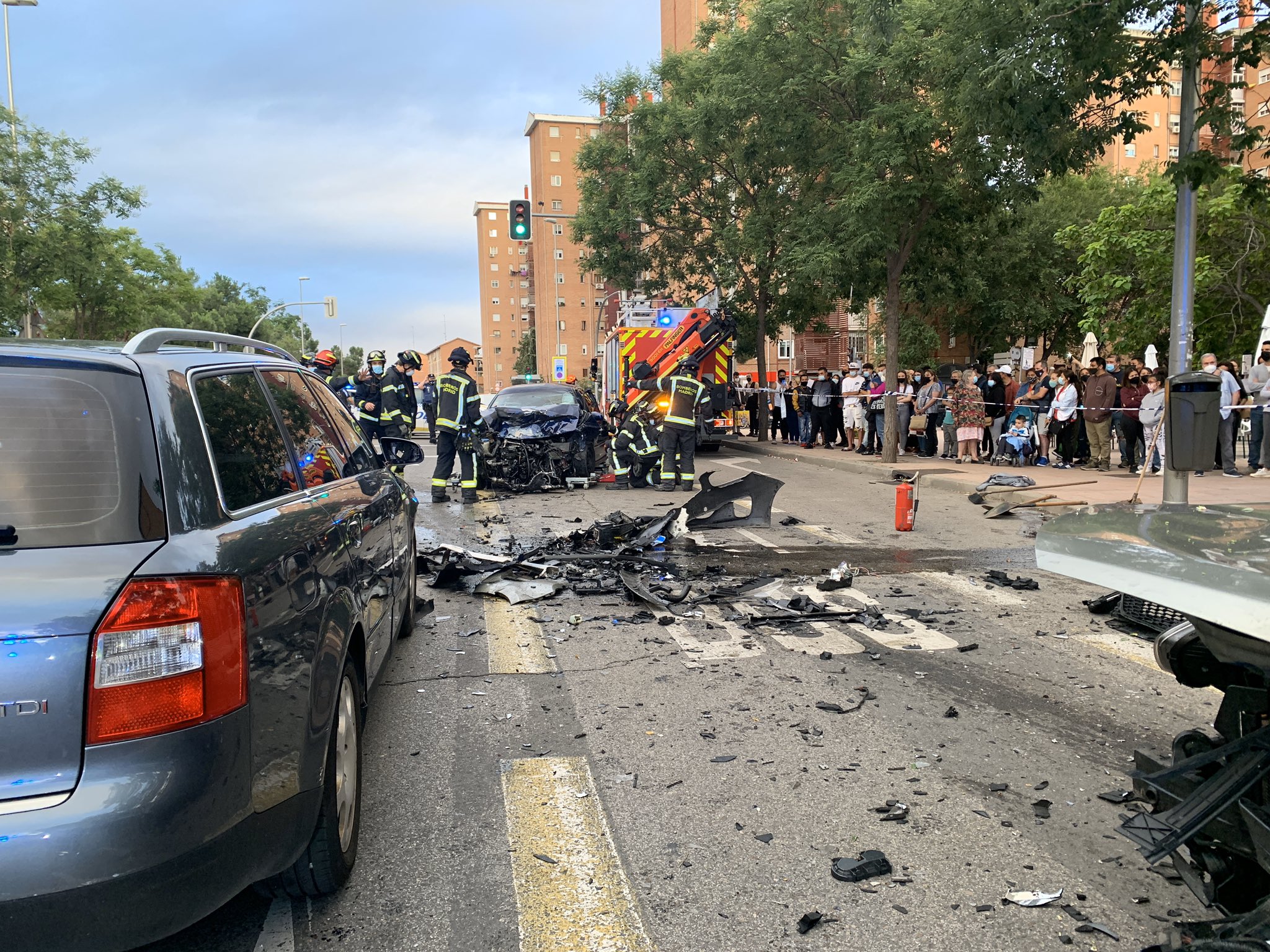 Un aparatoso accidente en Puente de Vallecas deja siete heridos