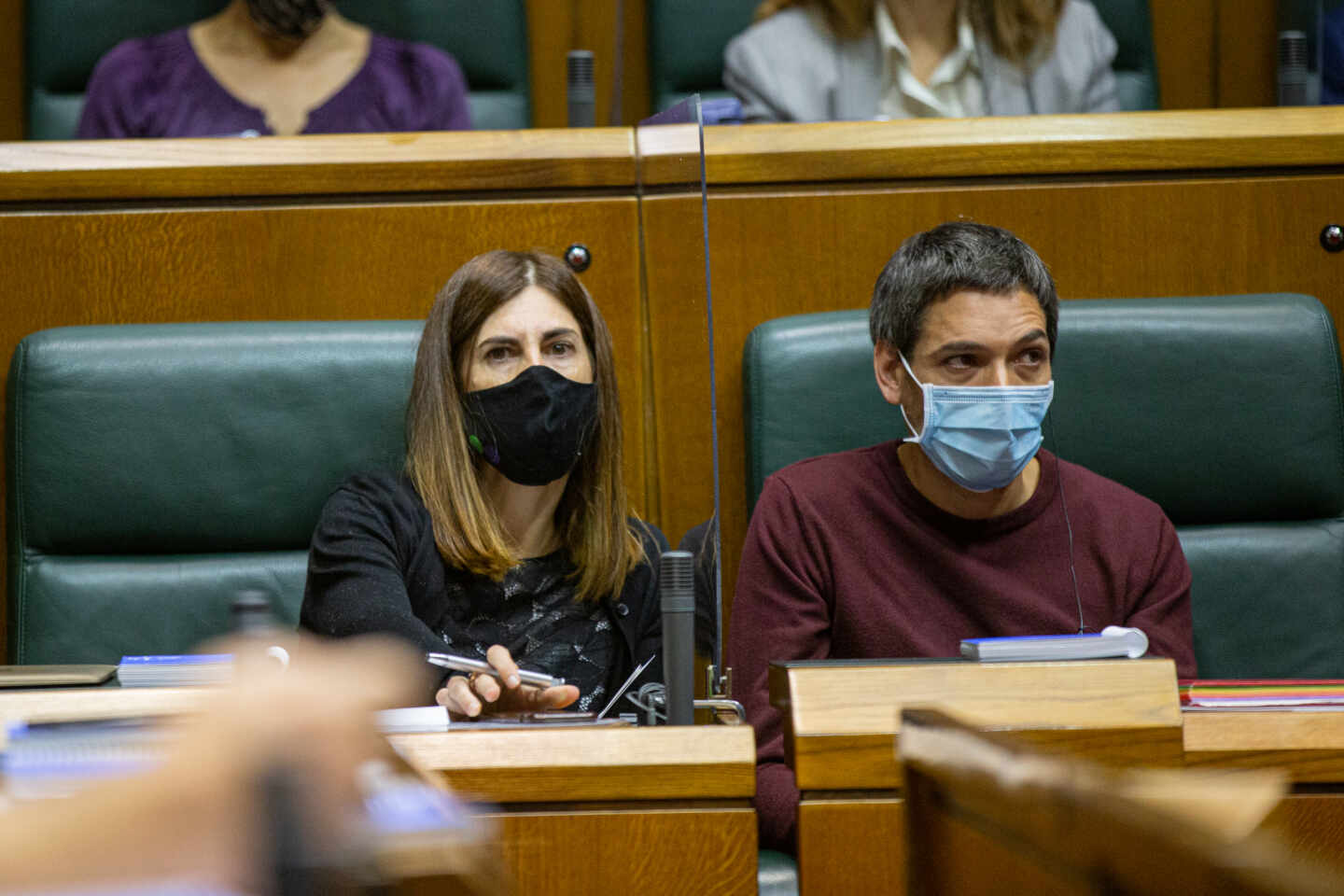 La portavoz de Elkarrekin Podemos, Miren Gorrotxategi, en el Parlamento Vasco.