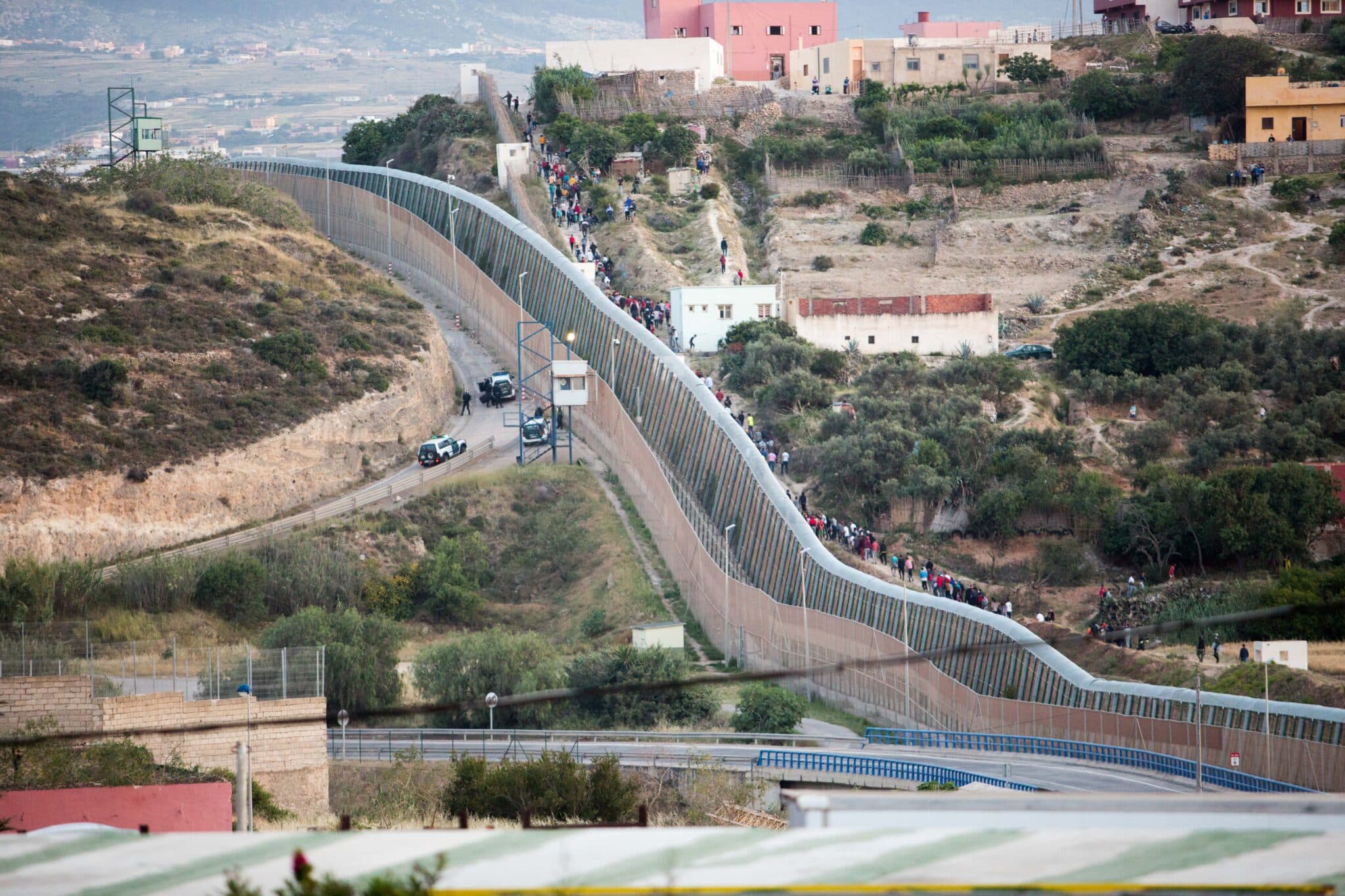 Imagen de la frontera que separa Melilla y Marruecos