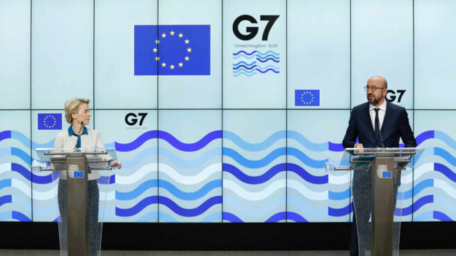 G7 Summit in England El presidente del Consejo Europeo, Charles Michel, junto a la presidenta de la Comisión Europea, Ursula von der Leyen