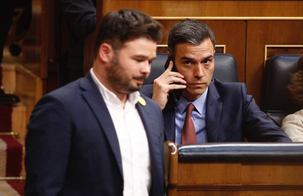 Pedro Sánchez y Gabriel Rufián en el Congreso